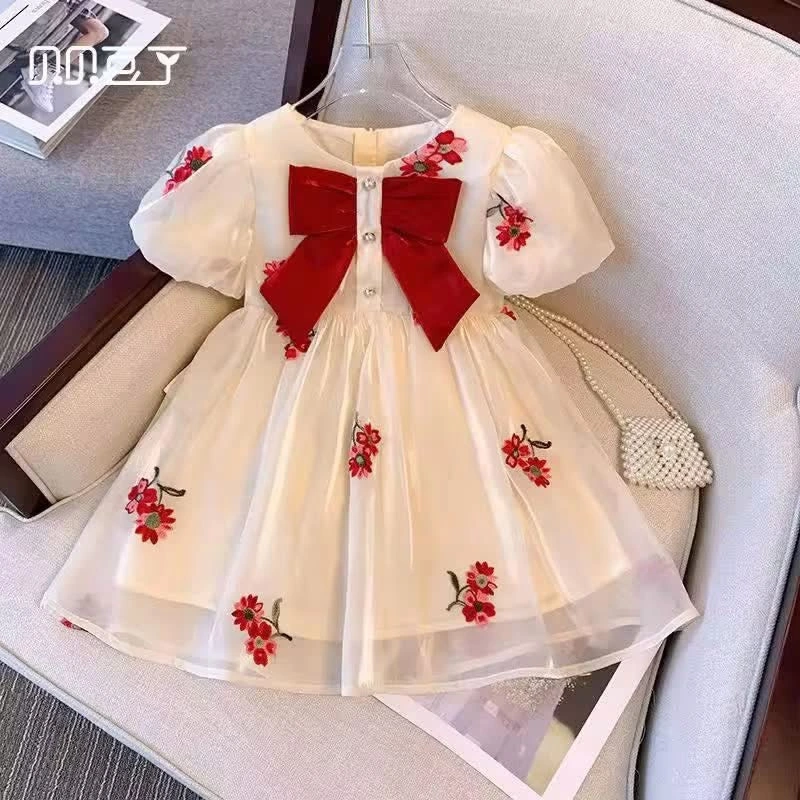 Luxury Floral Embroidered Princess Dress