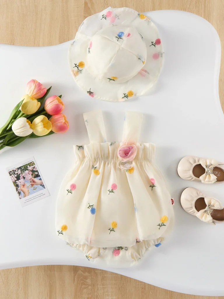 Soft Bloom Baby Romper Set