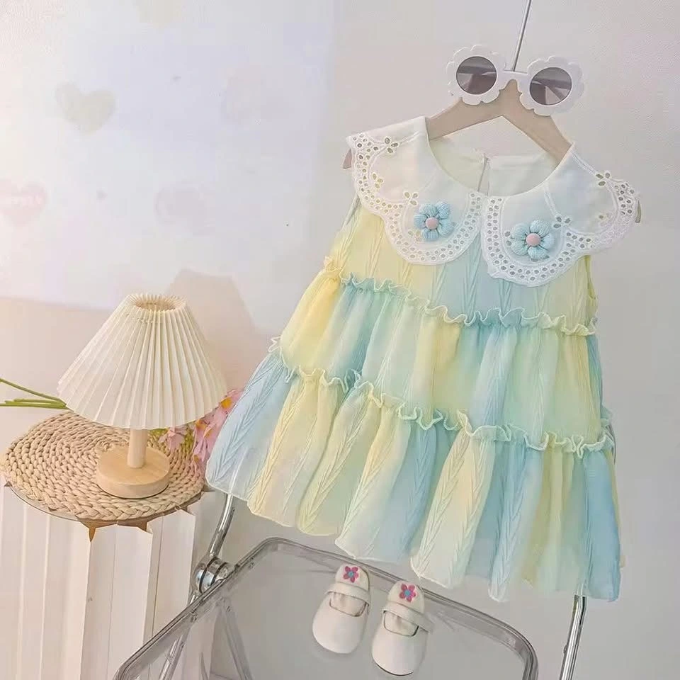 Summer sleeveless ruffle baby dress